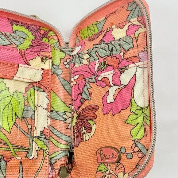 Sakroots Peach Pink Floral Print Mini Convertible Wristlet Crossbody Wallet - Picture 11 of 16